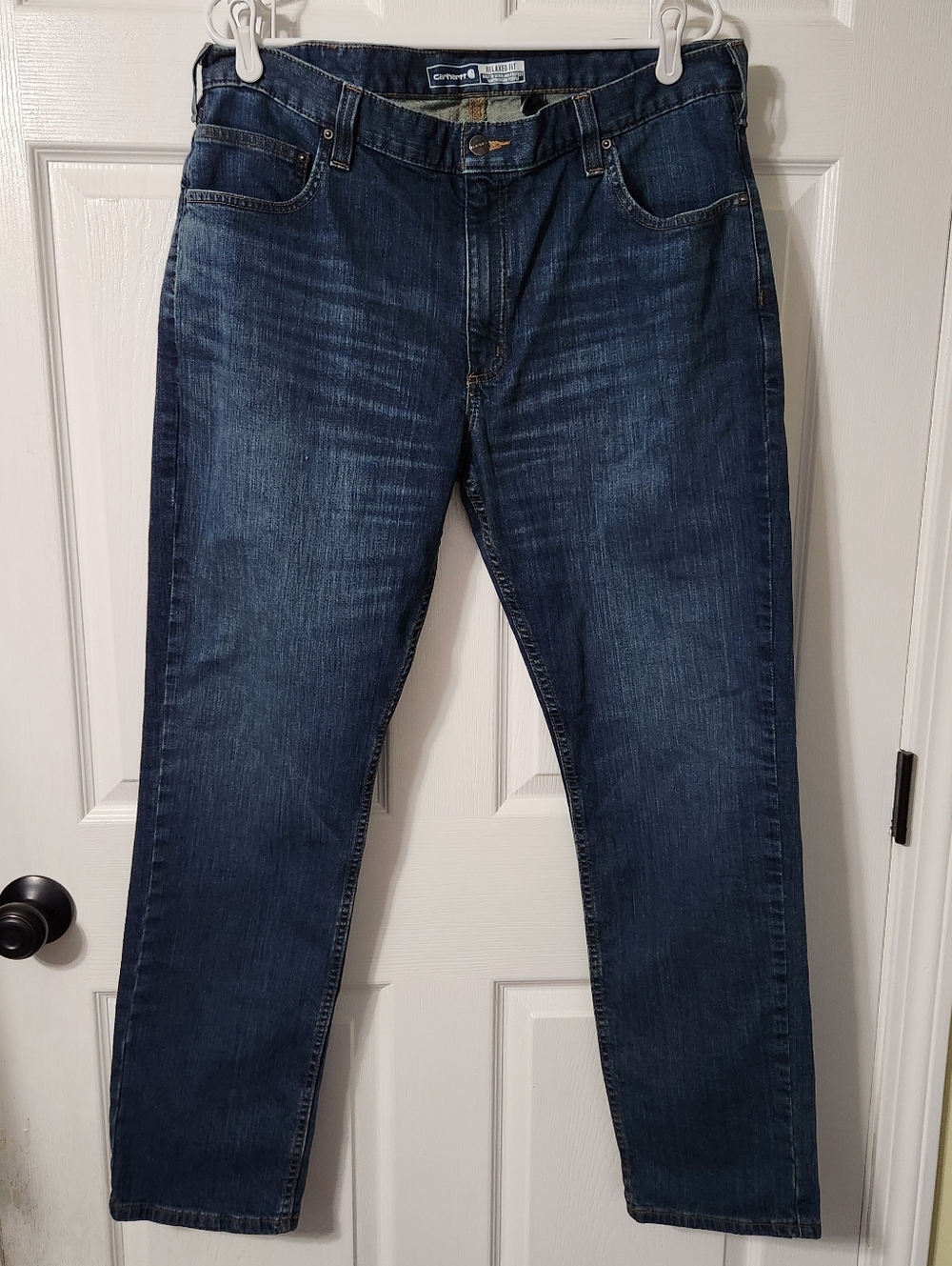 Carhartt Rugged Flex, Relaxed Fit Men's Dark Blue Jeans, 38x32